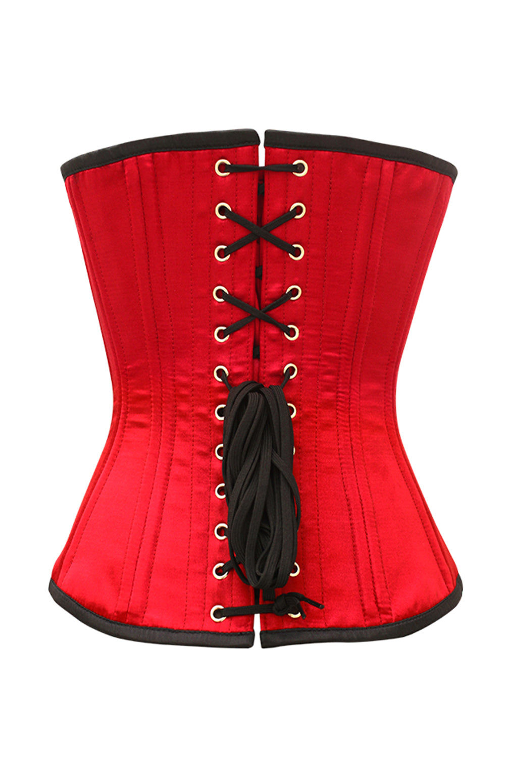 Dejana Red Satin Waist Trainer Overbust Corset