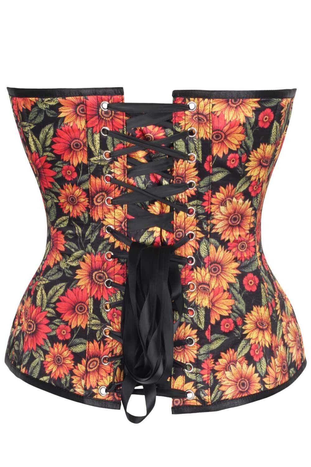 Hailee Autumn Sunflower Bloom Overbust Corset
