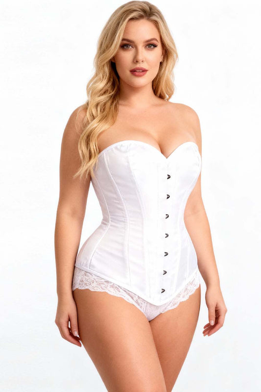 Joniece White Satin Overbust Corset