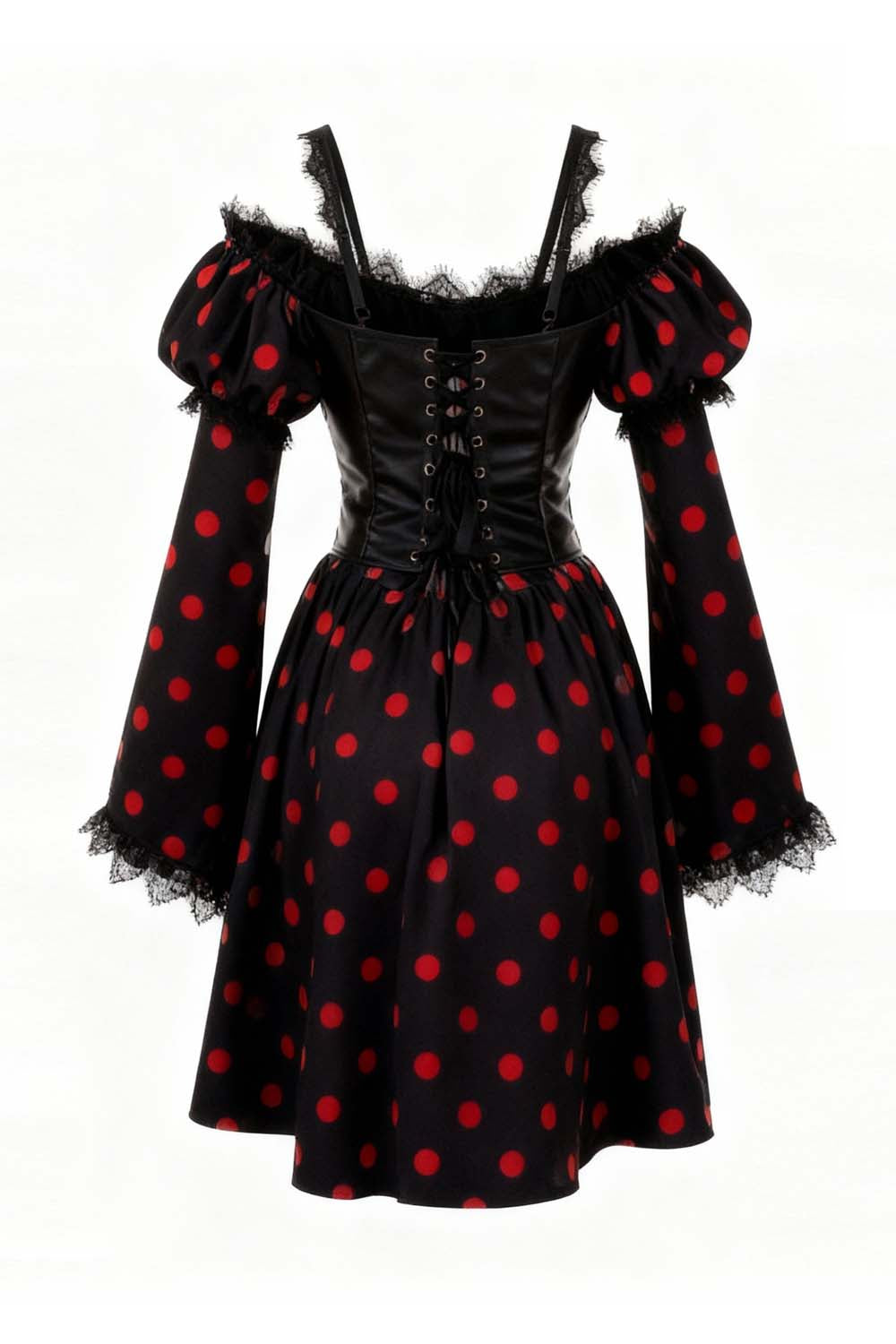 Shadonna Polk Dot Off Shoulder Dress