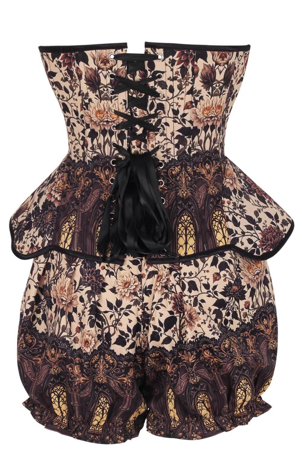 Tempie Antique Garden Gothic Corset & Bloomer Set