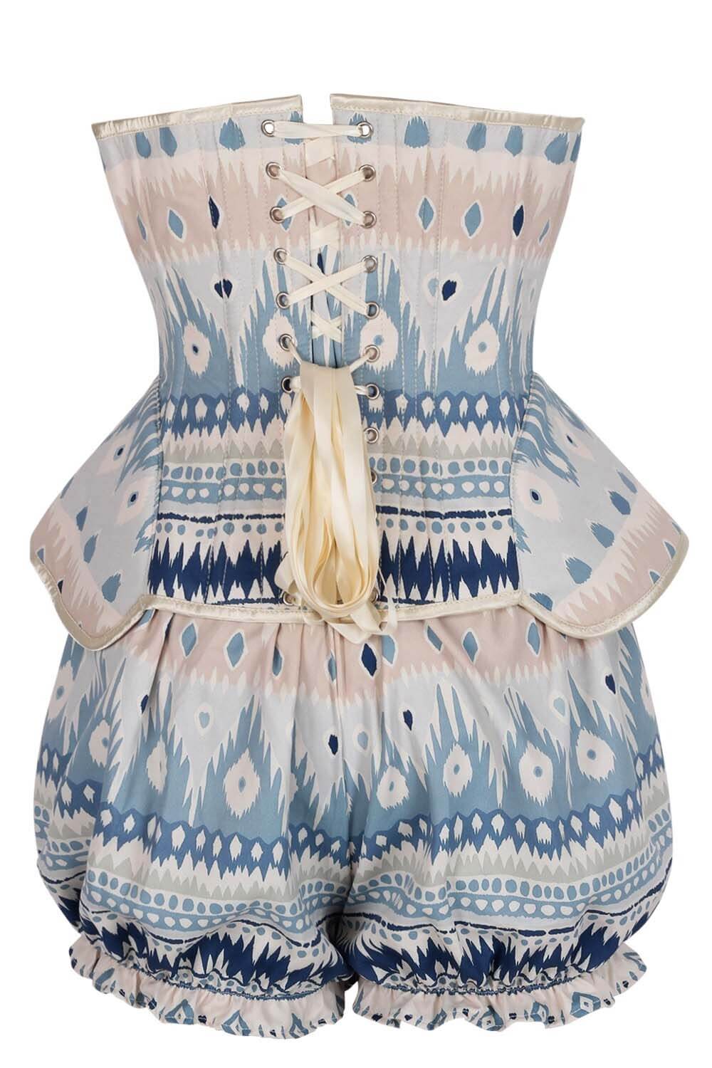 Shawnna Bohemian Ikat Pattern Corset & Bloomer Set