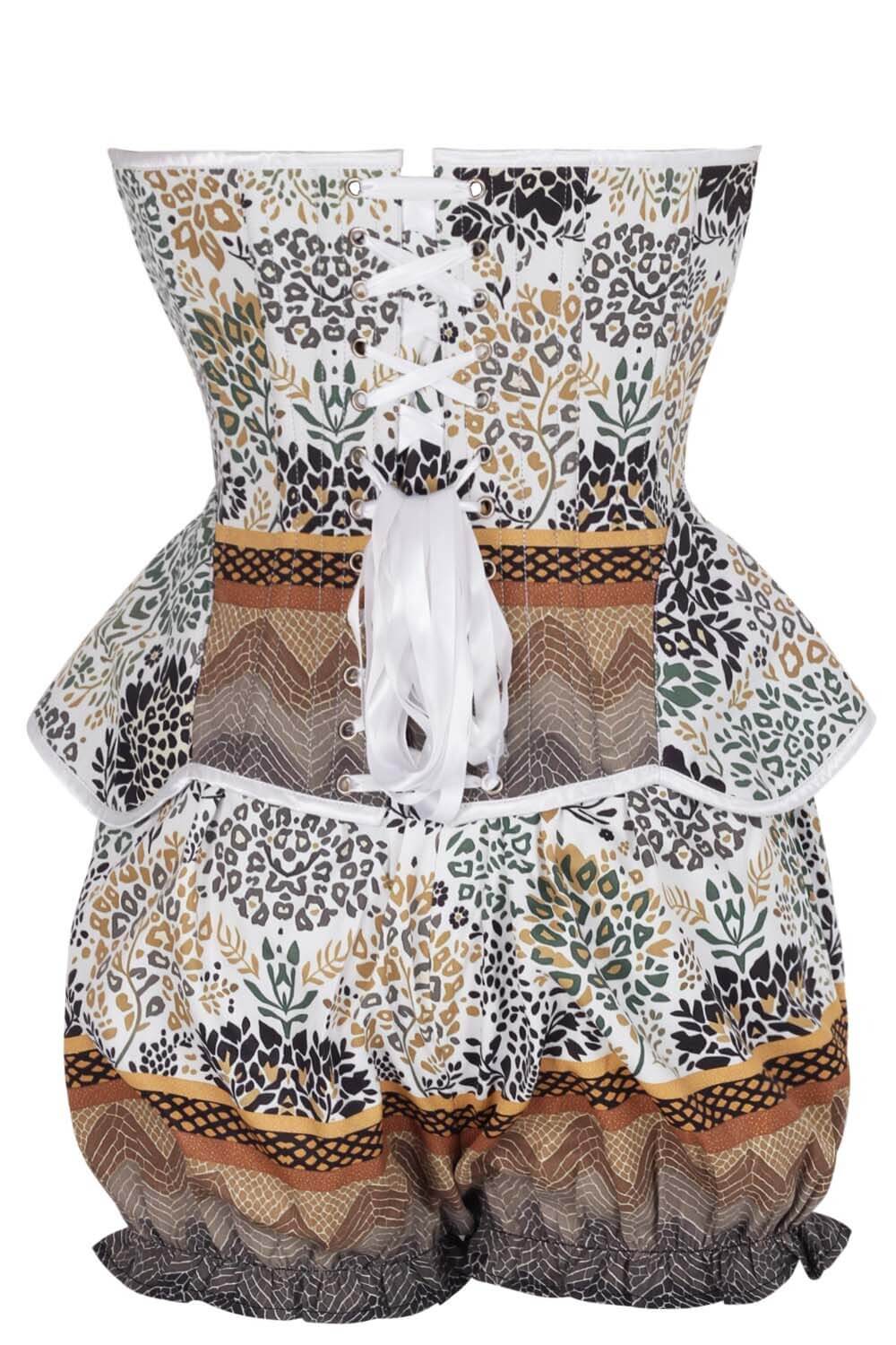 Sayaka Botanical Safari Print Corset & Bloomer Set