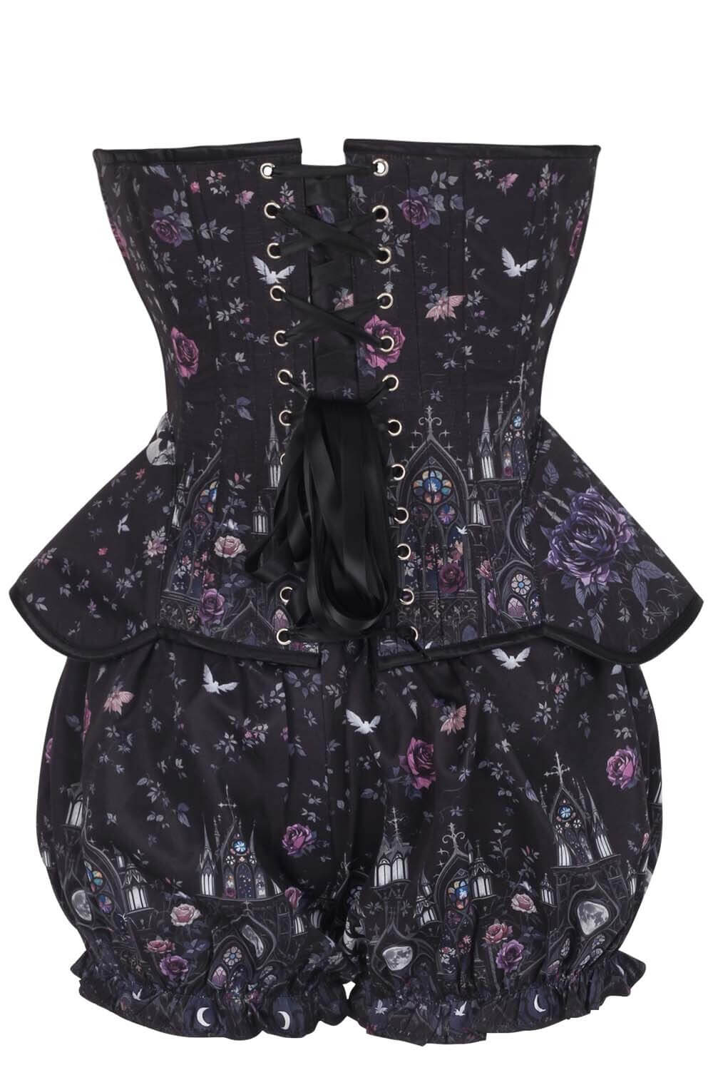 Arlean Gothic Cathedral Rose Corset & Bloomer Set