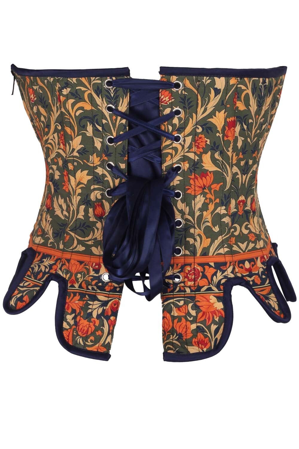 Medieval Tapestry Overbust Corset with Decorative Peplum