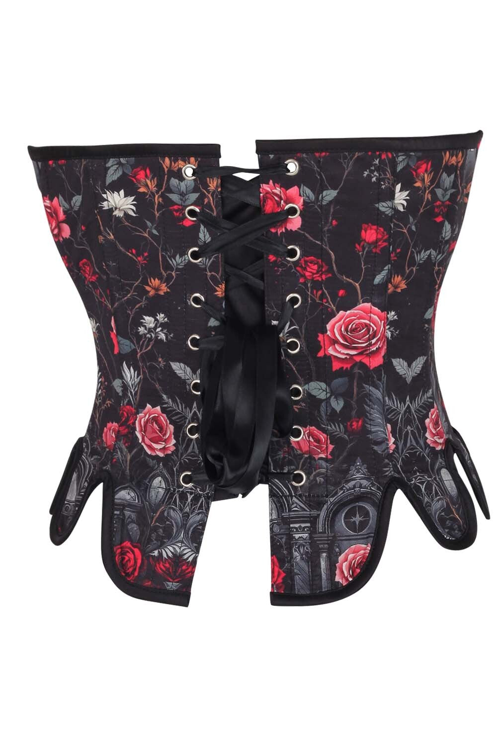Black Rose & Skull Rosel Overbust Corset