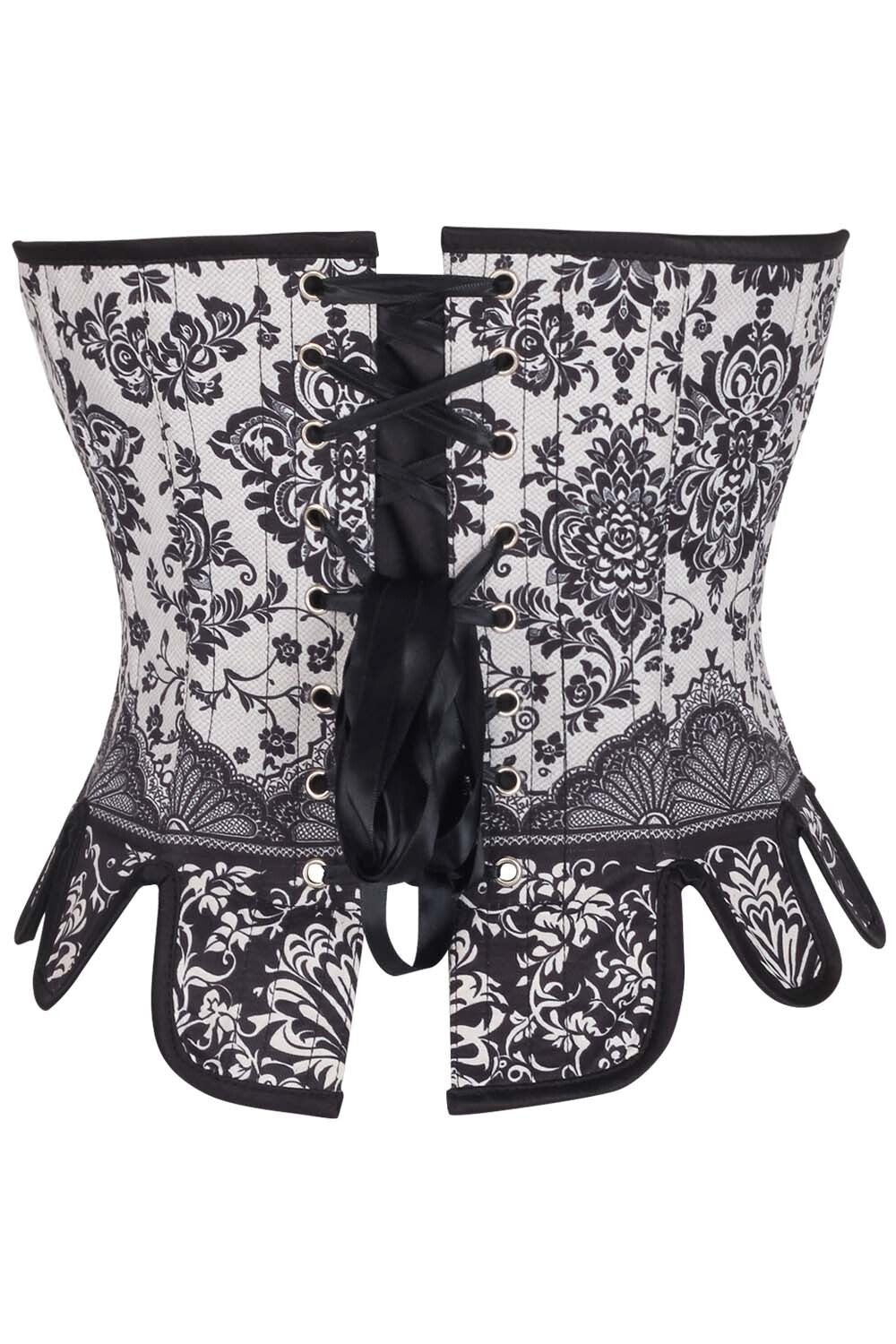 Ivory Black Rosel Overbust Corset