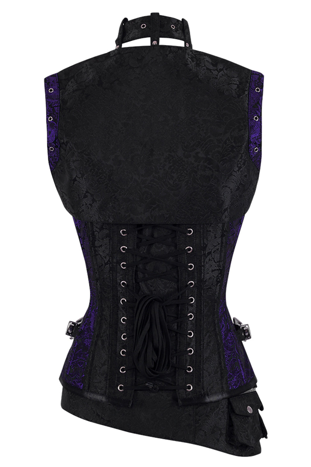 Selene Midnight Black & Royal Purple Overbust Corset