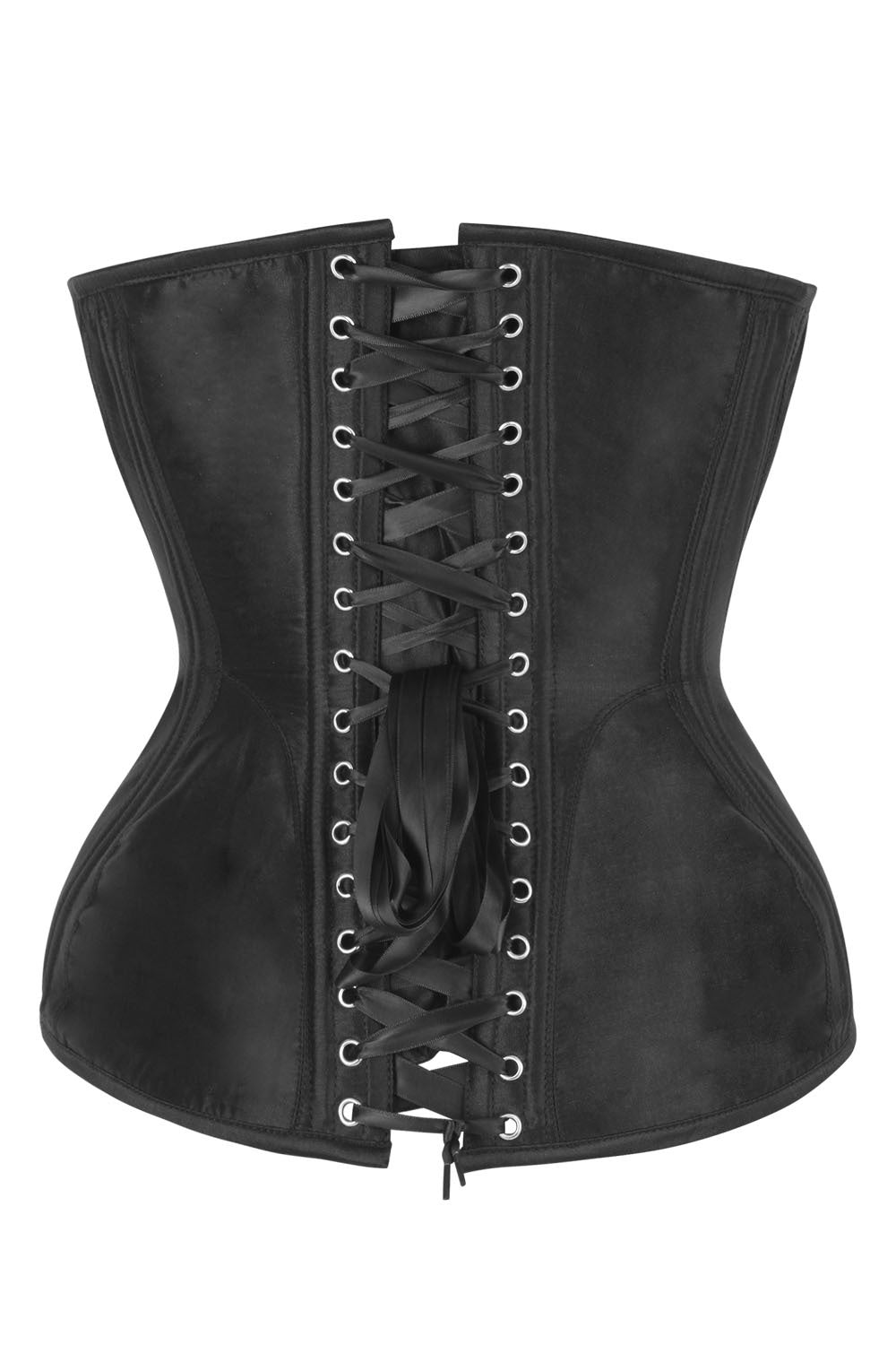 Novalee Midnight Black Gothic Taffeta Overbust Corset