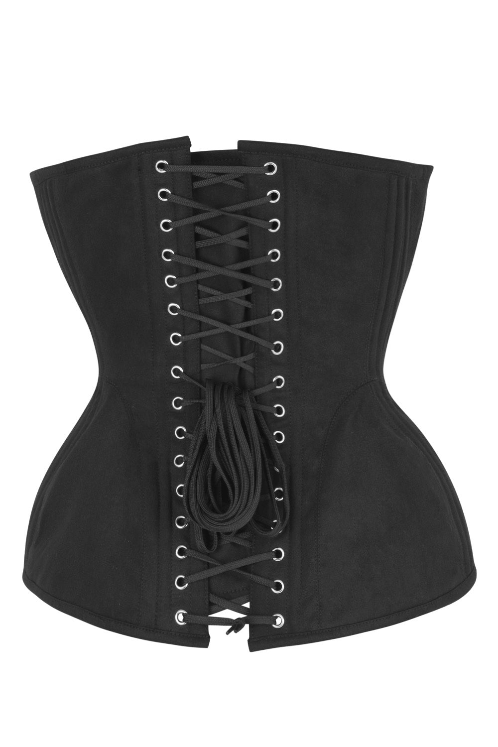 Midnight Black Novalee Overbust Cotton Steel Boned Corset