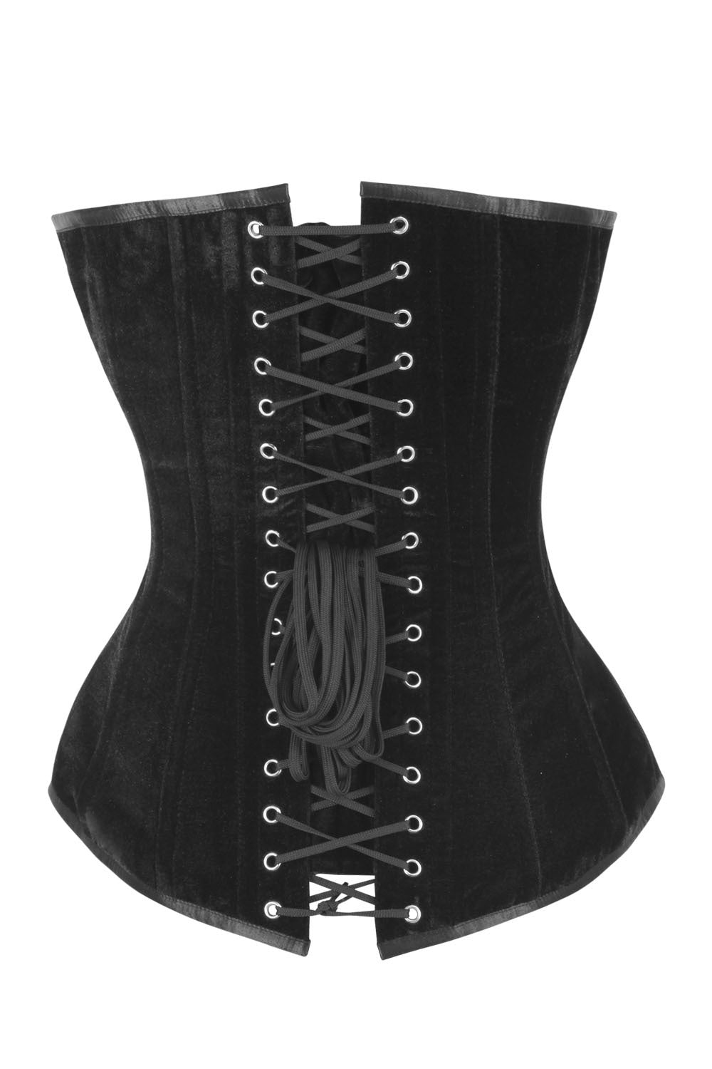 Navya Midnight Black Velvet Overbust Gothic Corset