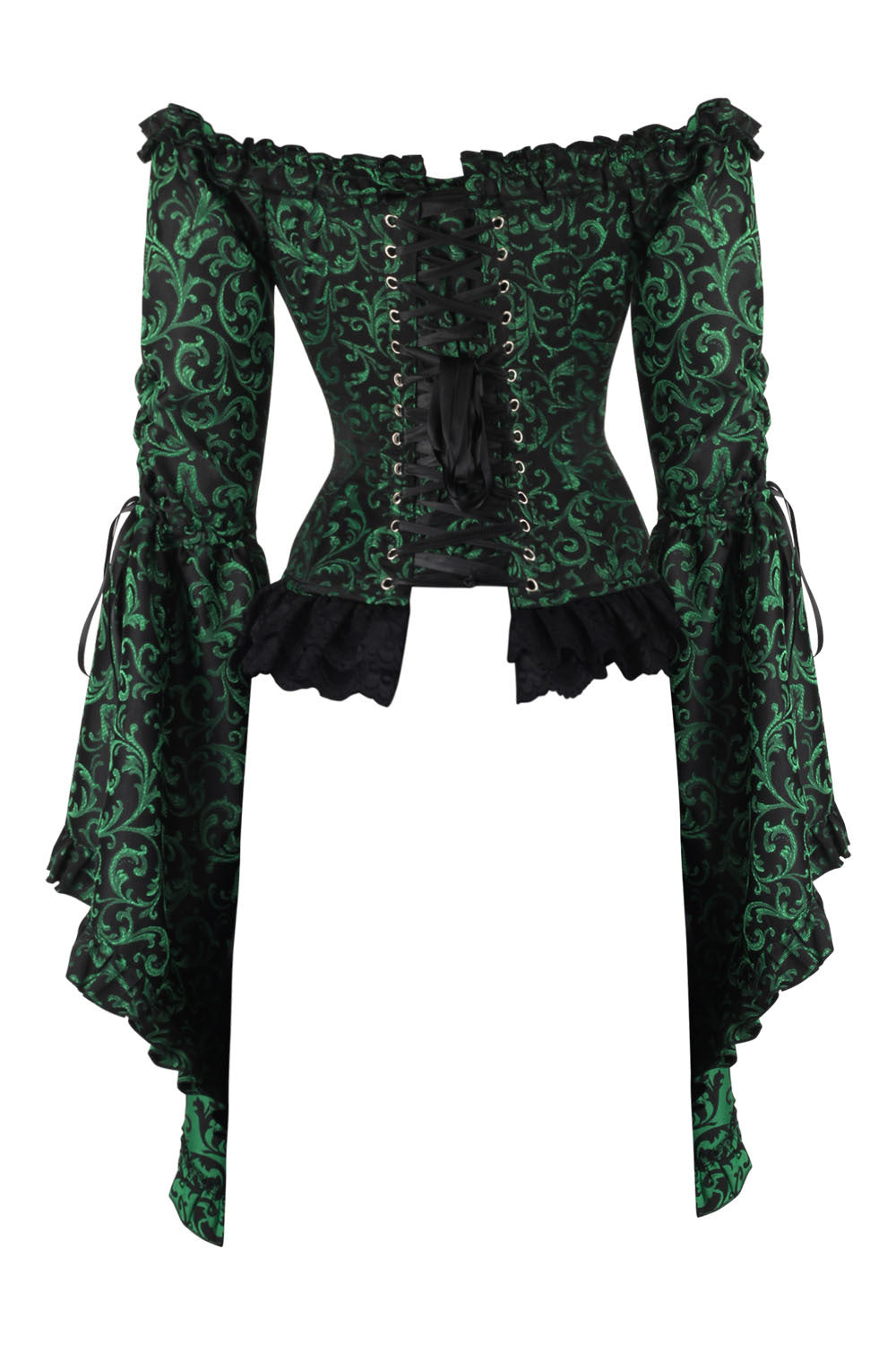 Emerald Black Yumiko Rococo Overbust Off Shoulder Corset