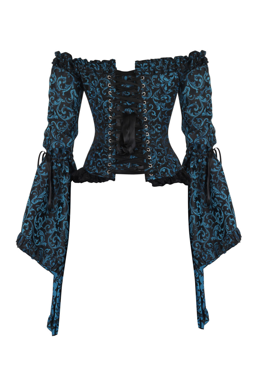 Turquoise Yumiko Rococo Overbust Off Shoulder Corset