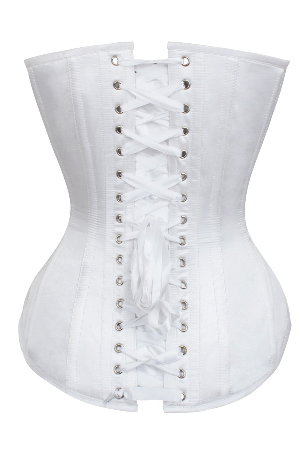 White Satin Cheray Overbust Corset