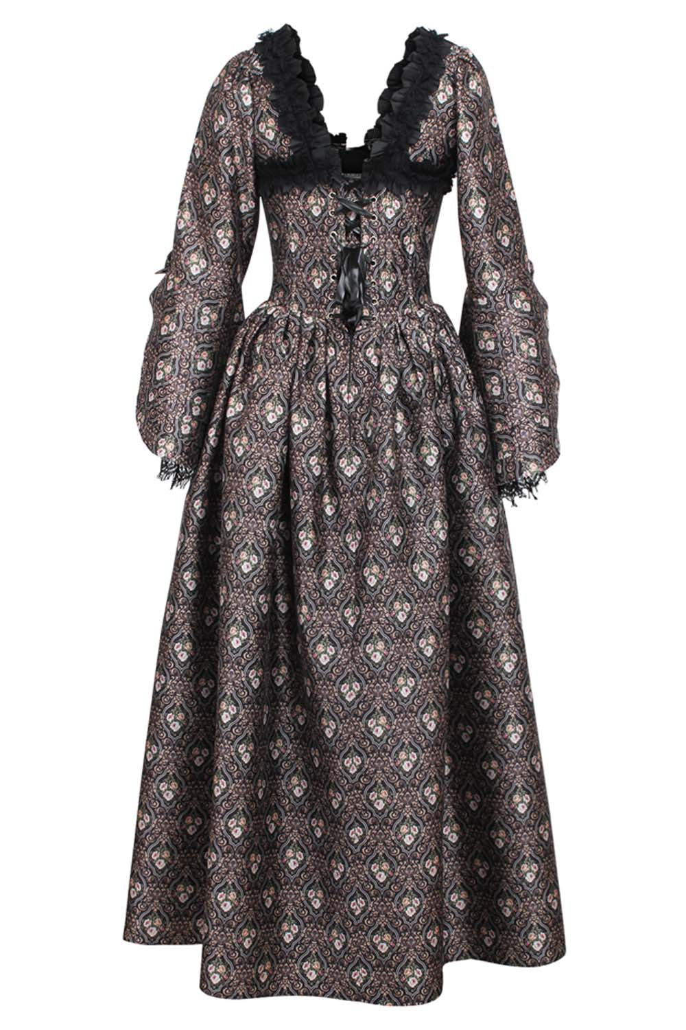 Bronze Immortelle Rococo Steel Boned Corset Dress