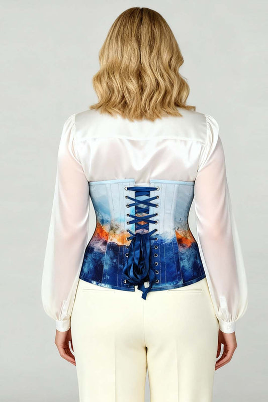 Celestial Watercolor Jolissa Underbust Digital Printed Corset