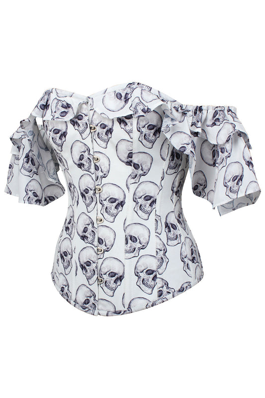 White Skull Dawnn Off Shoulder Overbust Corset