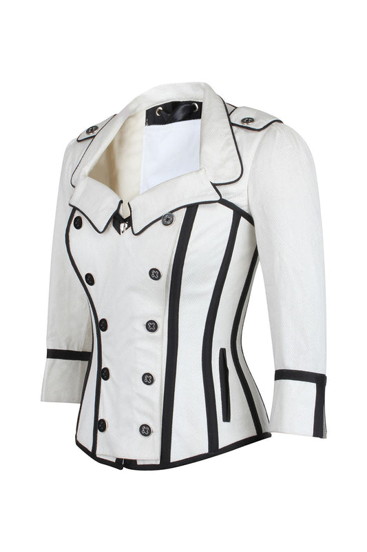 Ivory Tandra Steampunk Double Breasted Corset Jacket