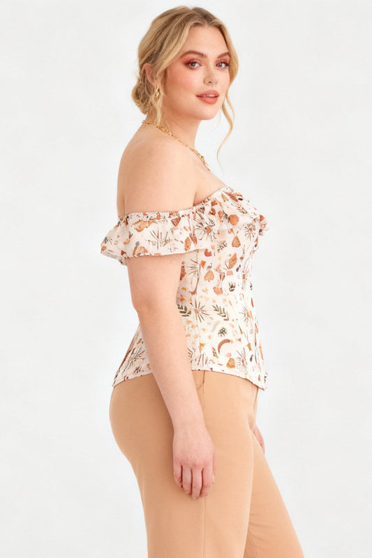 Beige Botanical Dawnn Overbust Corset