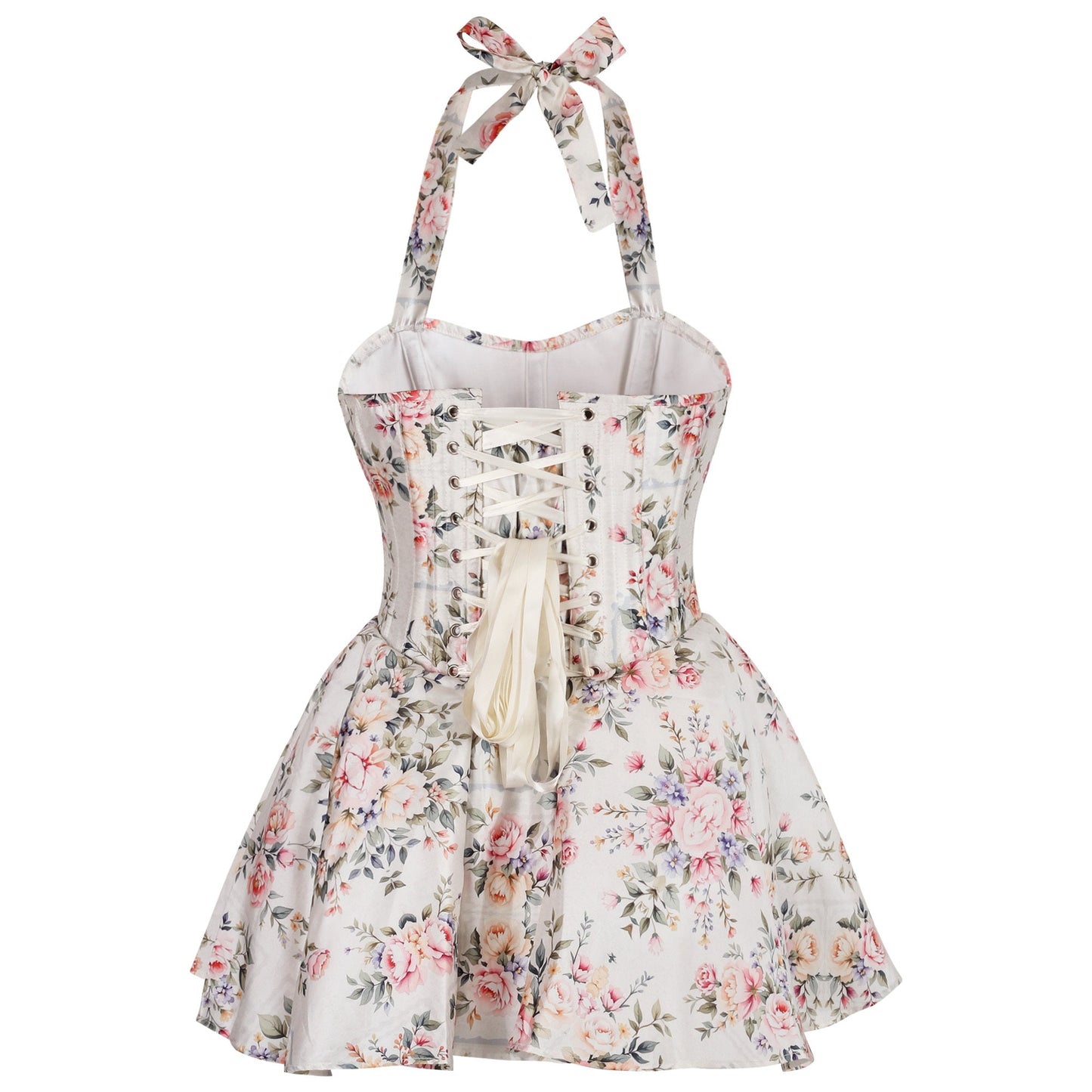 Sabine Rose Bouquets Halter Corset Dress