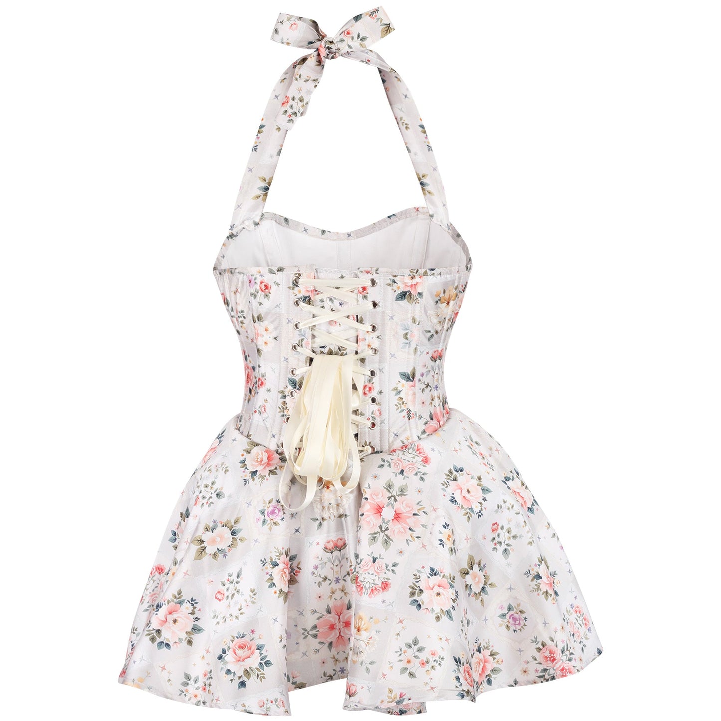 Gwen Floral Halter Corset Dress