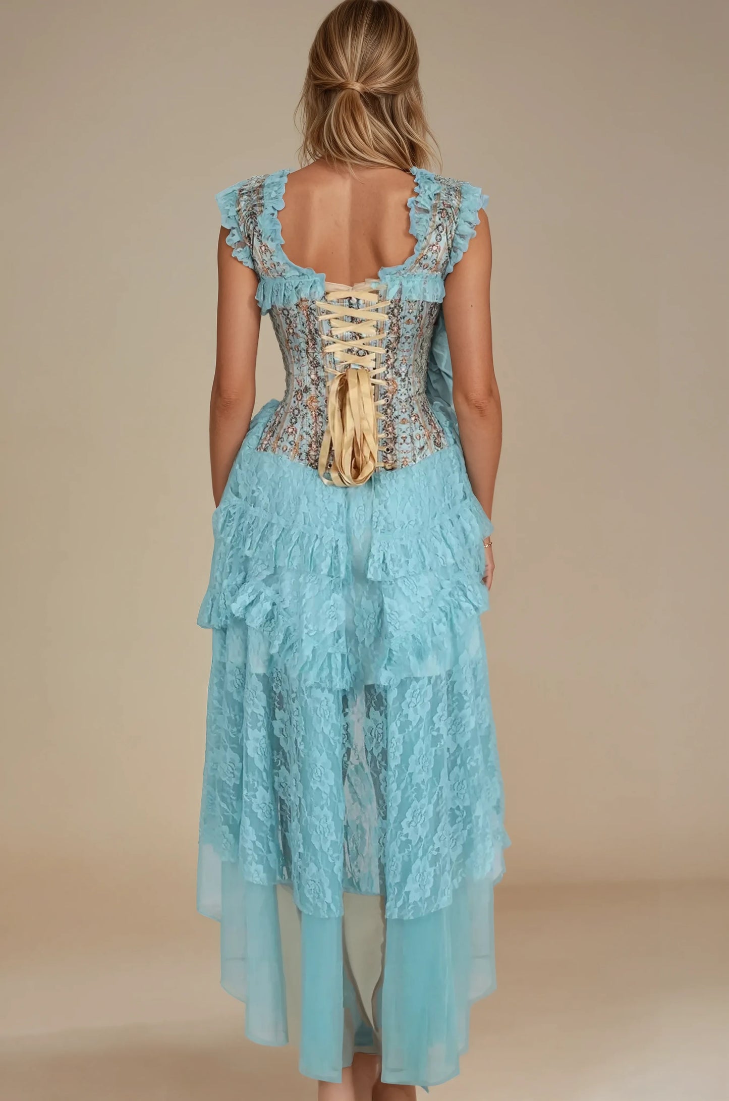 Terrye Geometric Floral Corset Dress