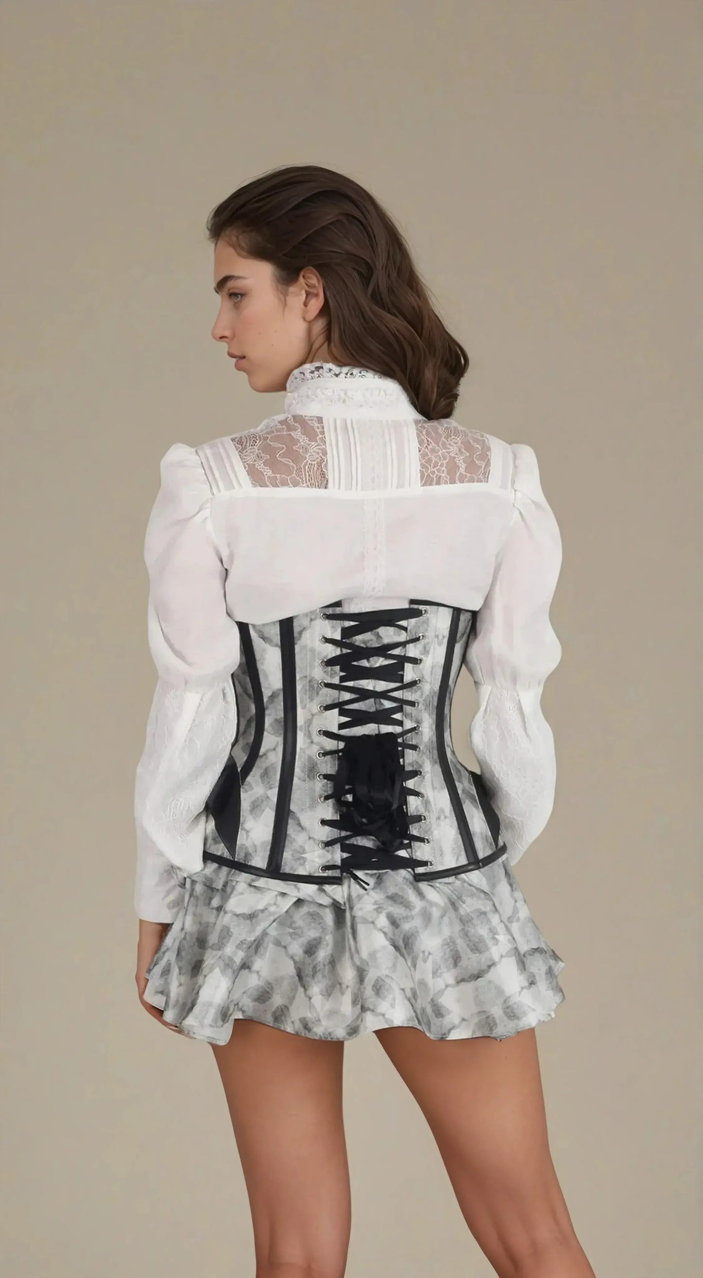 Hayley Abstract Print Underbust Corset
