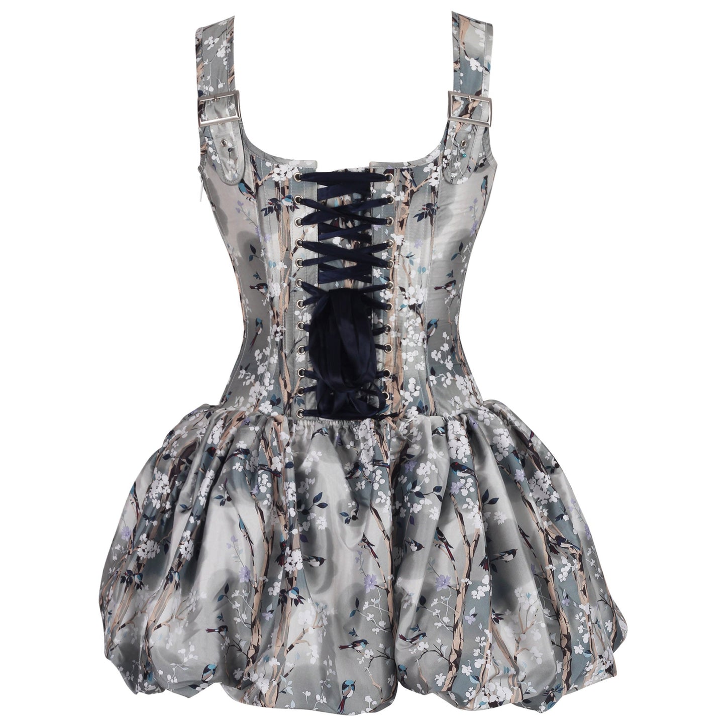 Deann Tiny Birds on Cherry Branch Corset Dress