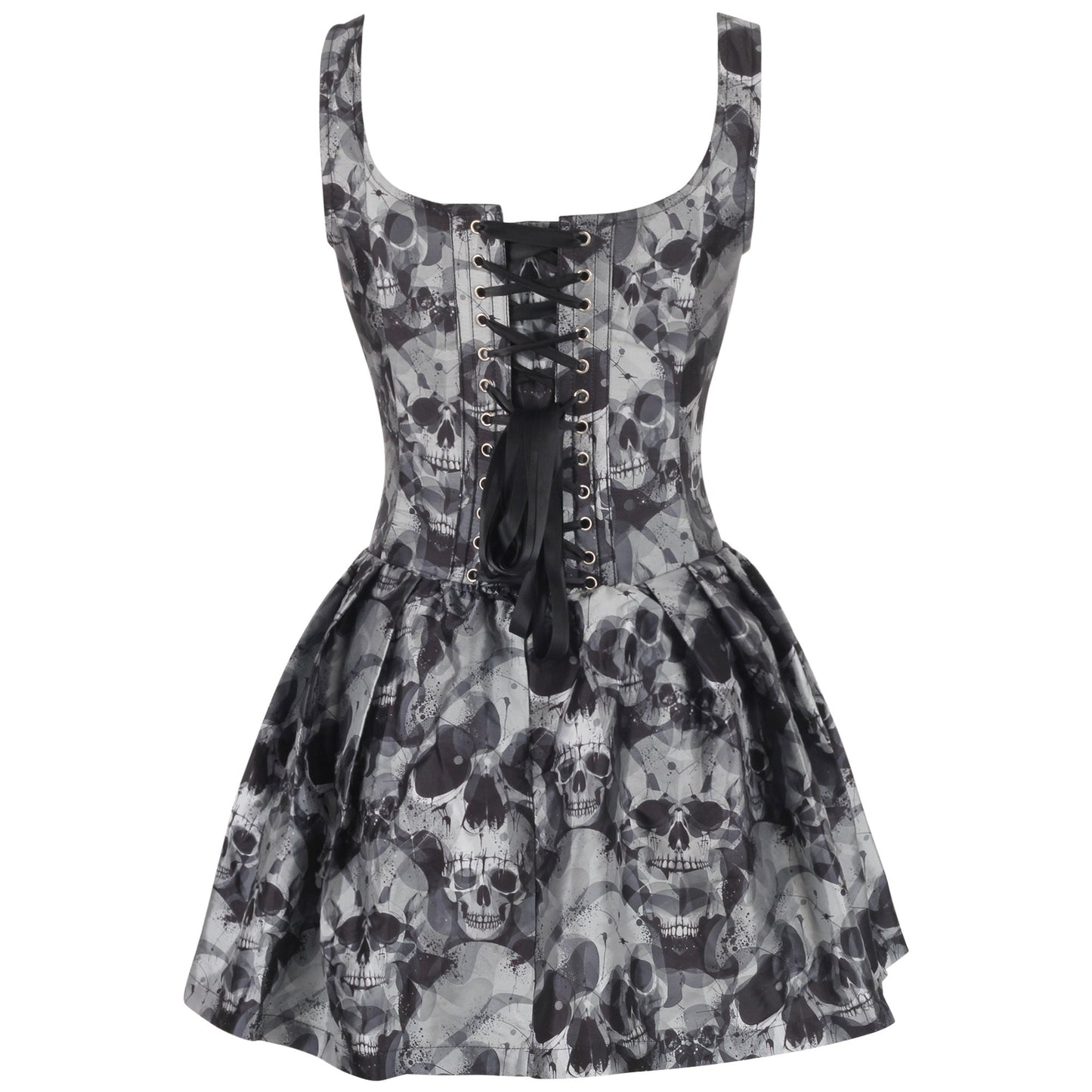 Arlea Skull Print Corset Mini Dress