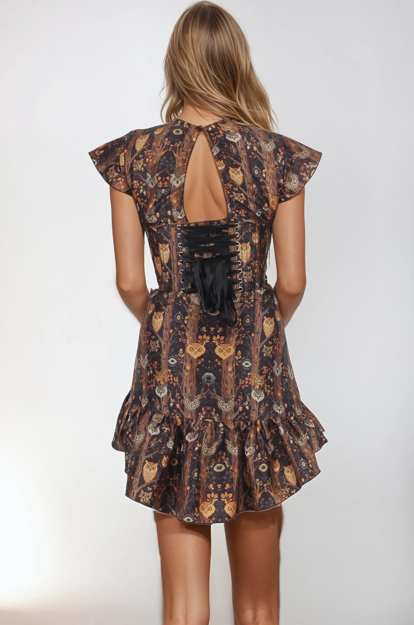 Jayce Forest Owl Corset Dress