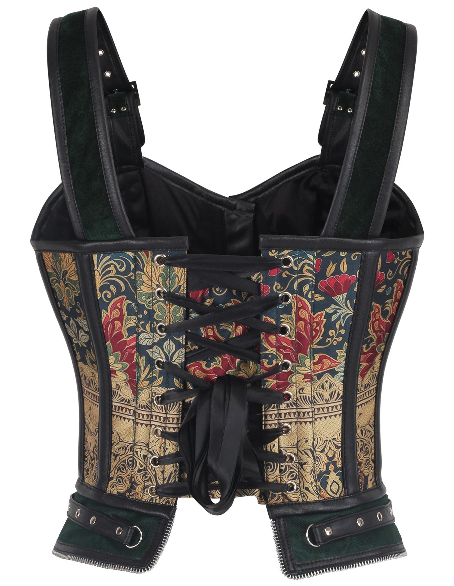 Chesley Gold Detailing with Red Floral Corset