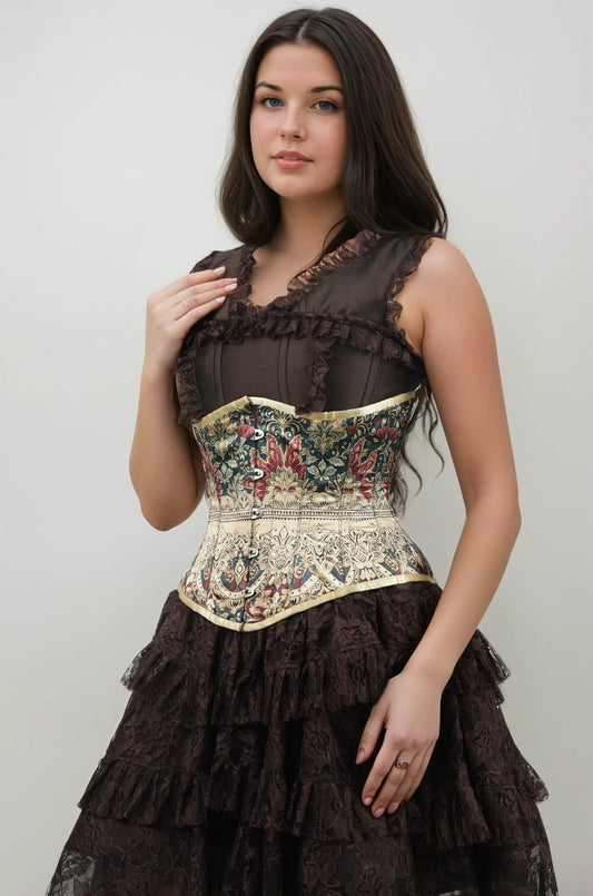 Irvina Floral Satin Underbust Corset