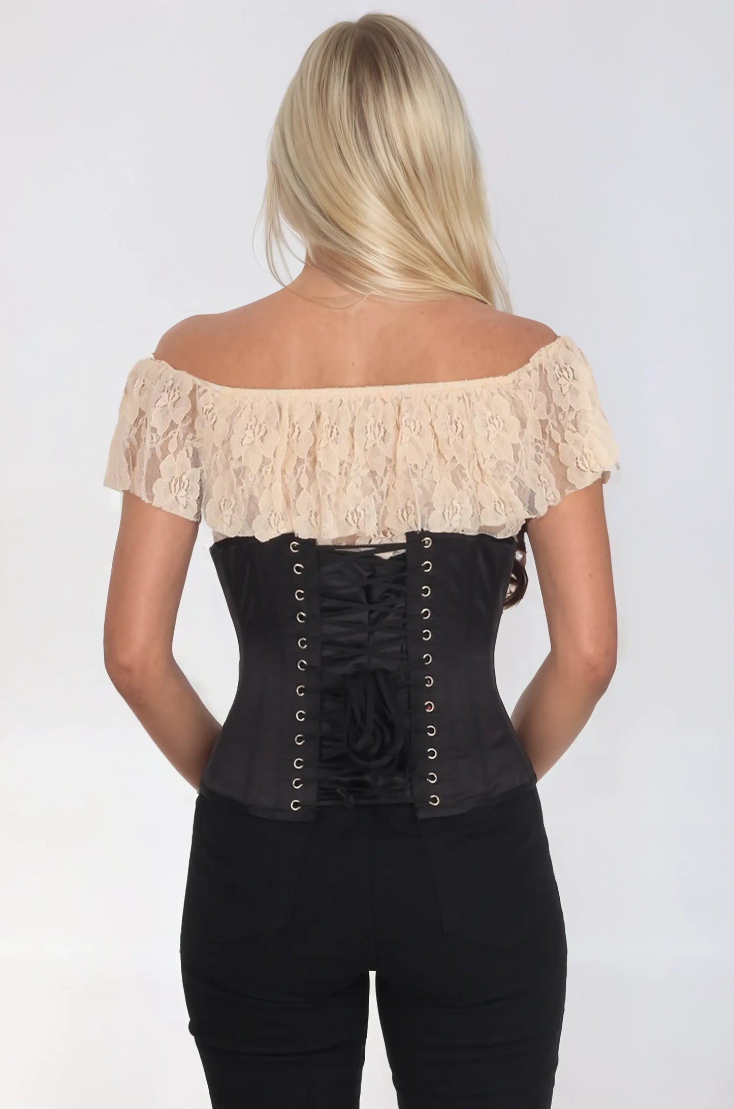Joylynn Black Satin Underbust Corset