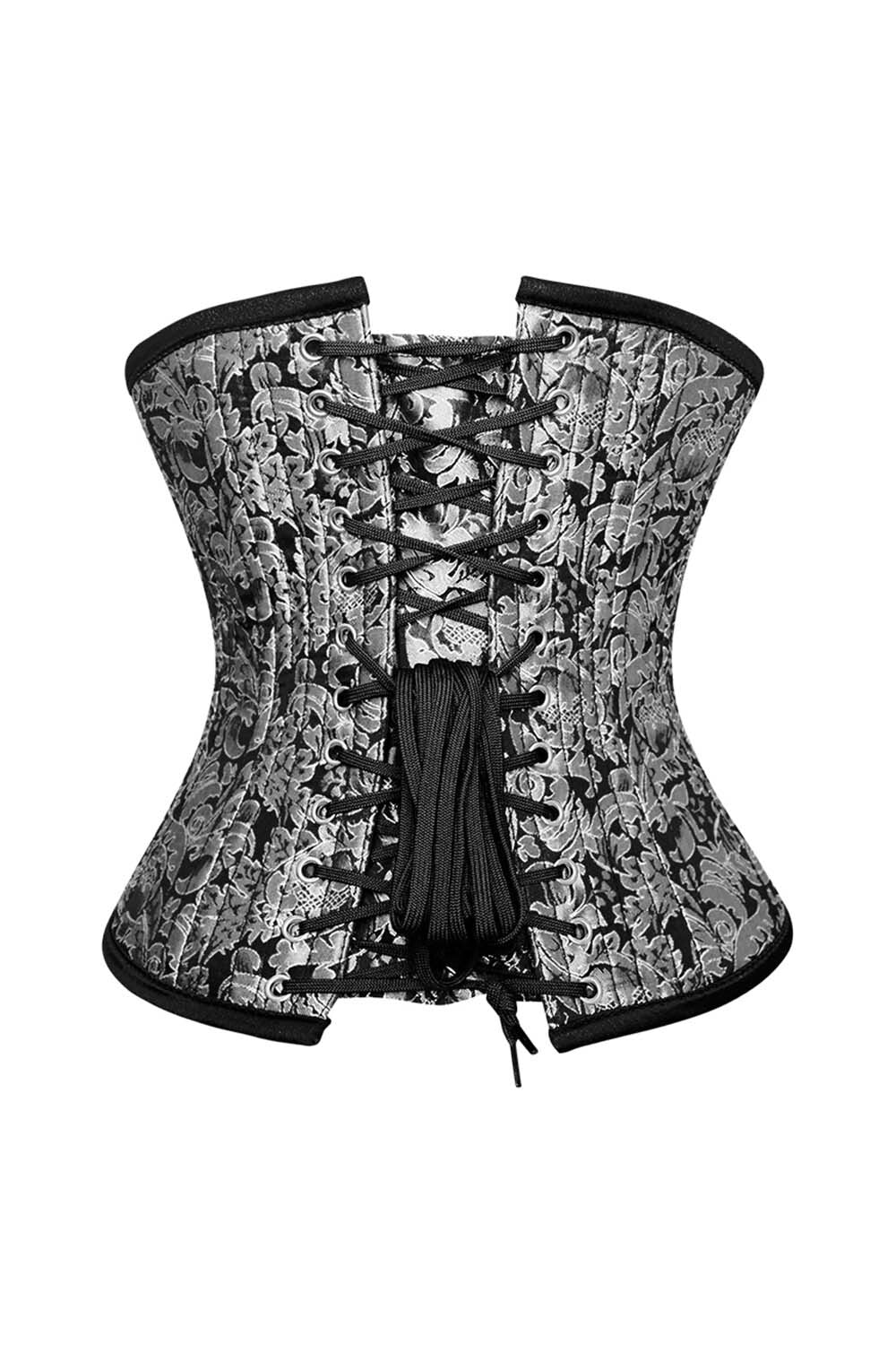 Tamzin Waist Training Silver Brocade Corset