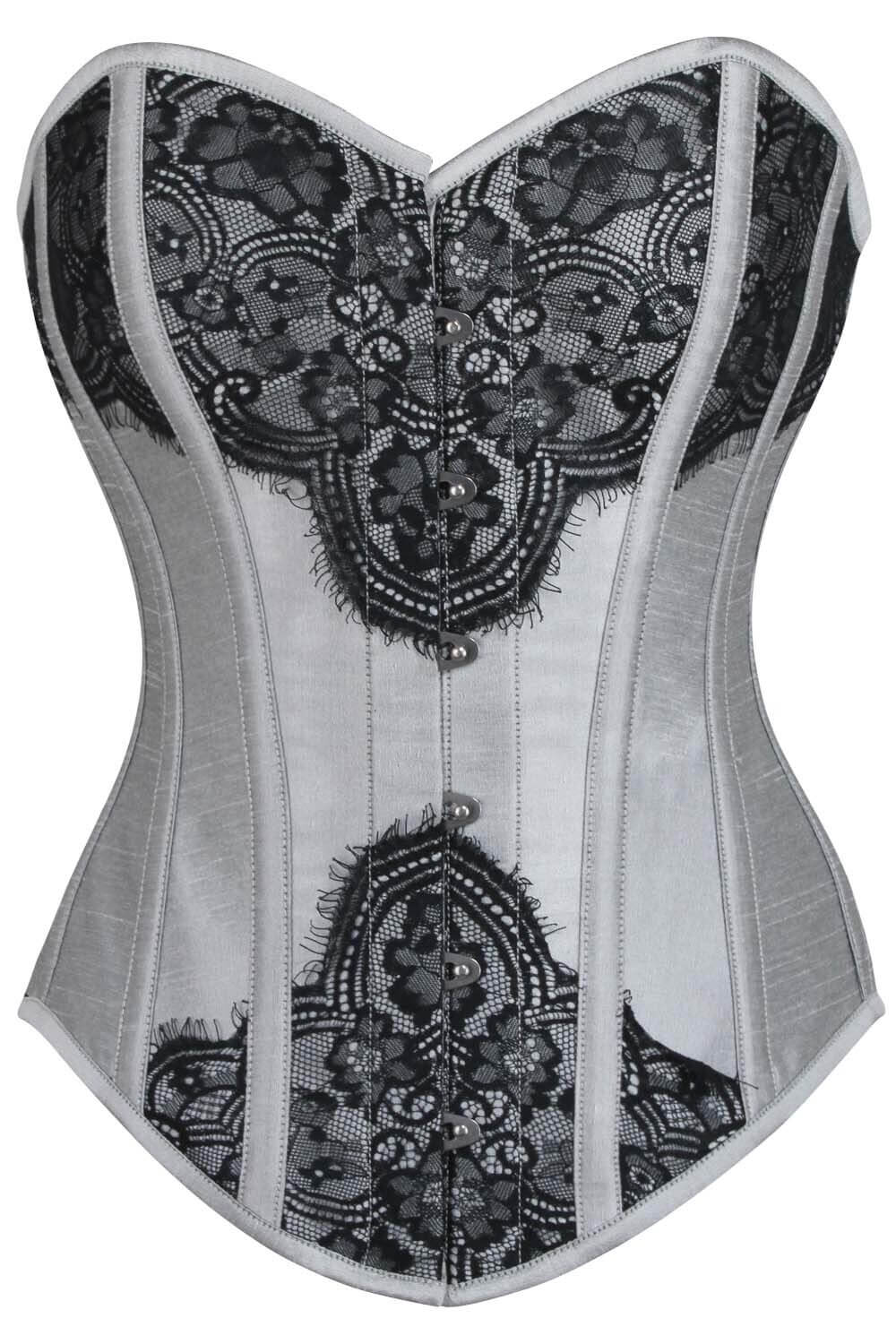 Bruce Overbust Silver Corset
