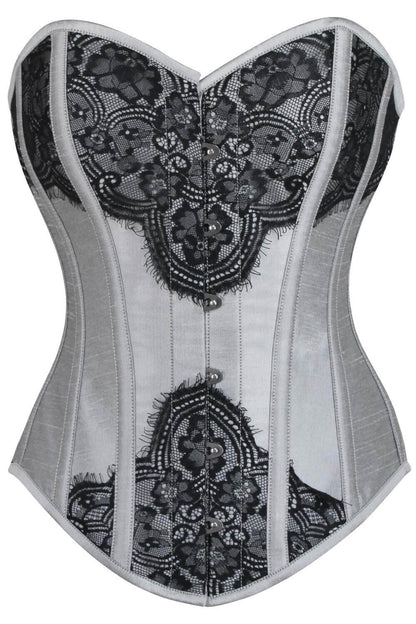 Bruce Overbust Silver Corset