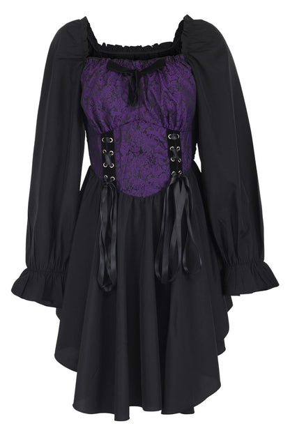 Corley Brocade Dress with Bishop Sleeves