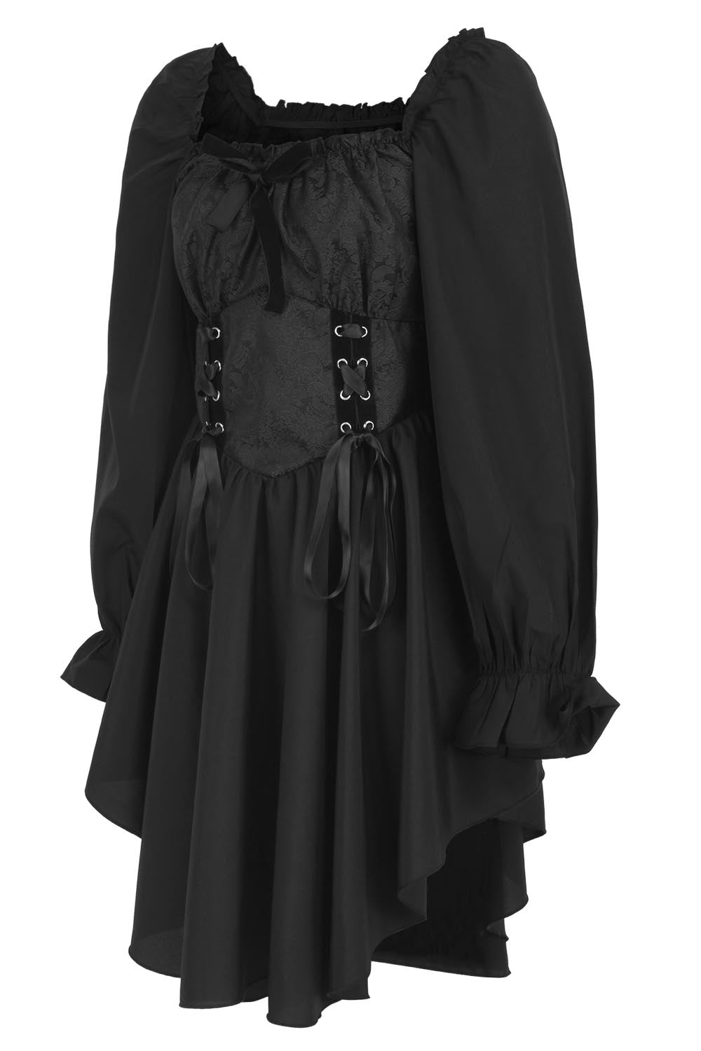 Corley Brocade Dress with Bishop Sleeves