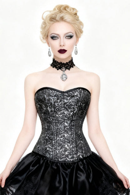 Kecia Overbust Silver Waist Training Corset