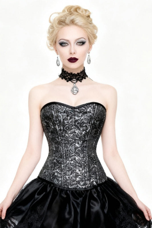Kecia Overbust Silver Waist Training Corset