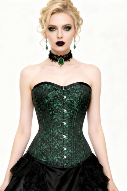 Dimple Overbust Waist Traier Green Corset
