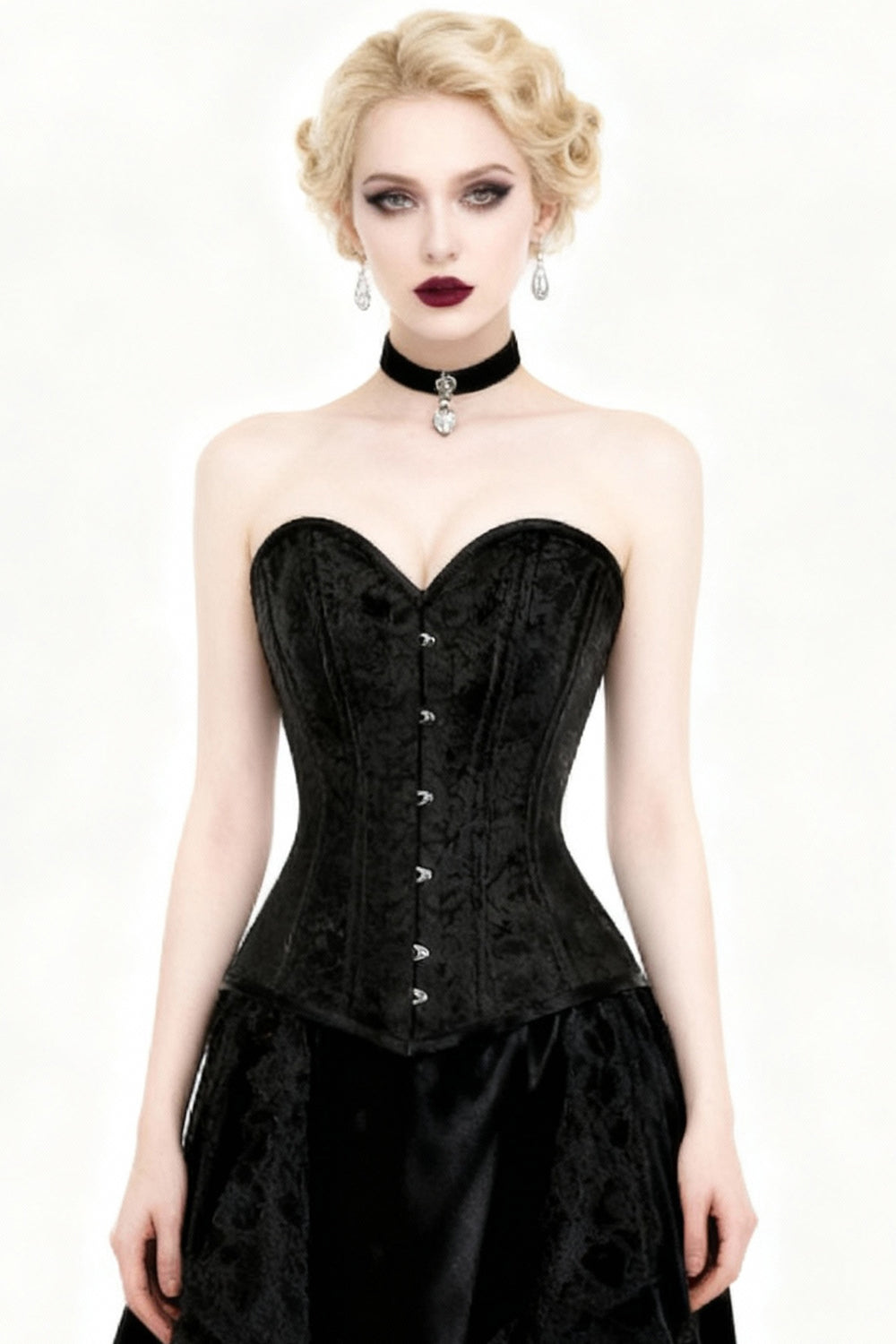 Shellee Overbust Waist Training Black Corset