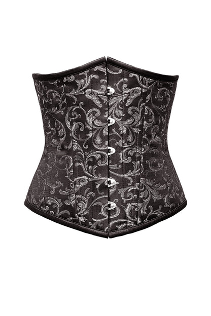 Alvena Silver Brocade Waist Trainer Corset