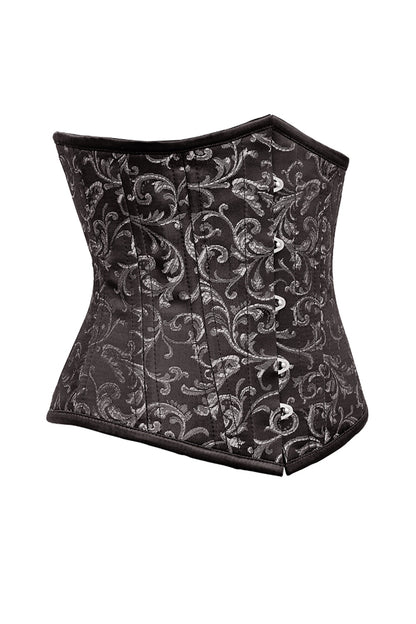 Alvena Silver Brocade Waist Trainer Corset