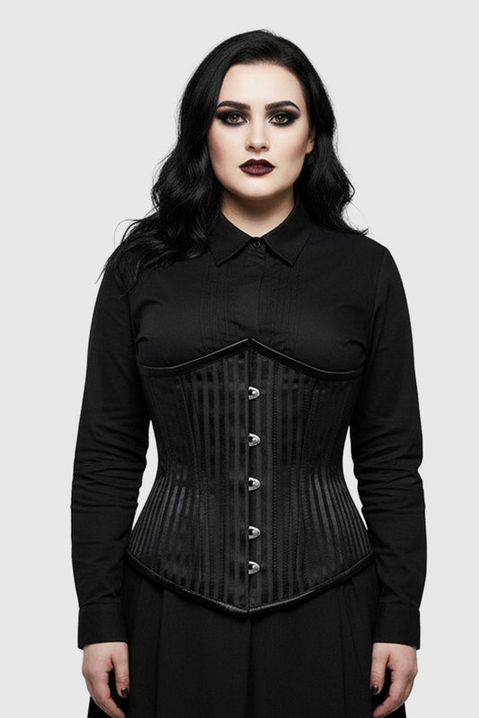 Poppie Waist Training Black Striped Corset