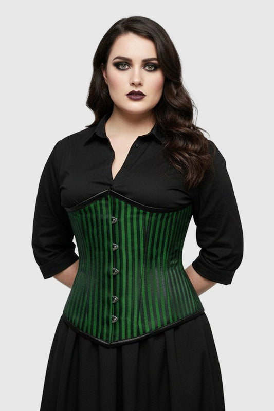 Meeka Green Brocade Waist Trainer Corset