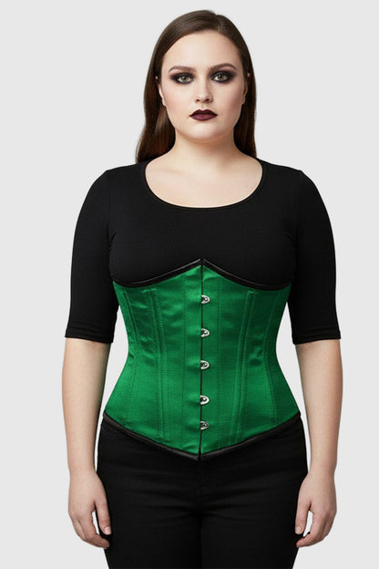 Terika Green Satin Underbust Waist Training Corset