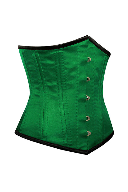 Terika Green Satin Underbust Waist Training Corset