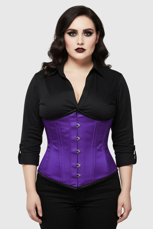 Tashana Waist Training Purple Satin Underbust Corset