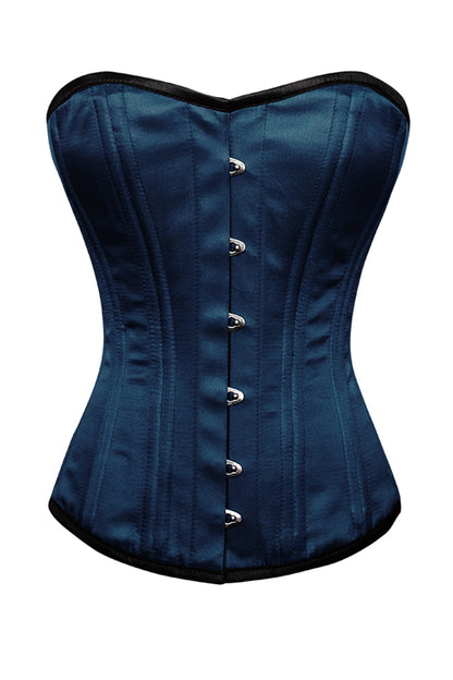 Shawnice Blue Satin Waist Trainer Overbust Corset